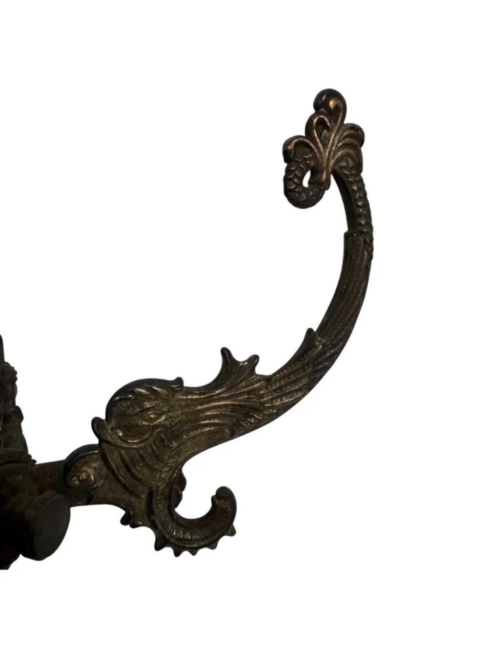 Antique Pair Victorian Mythical Dolphin Hat Coat Hall/Wall Hooks Rare
